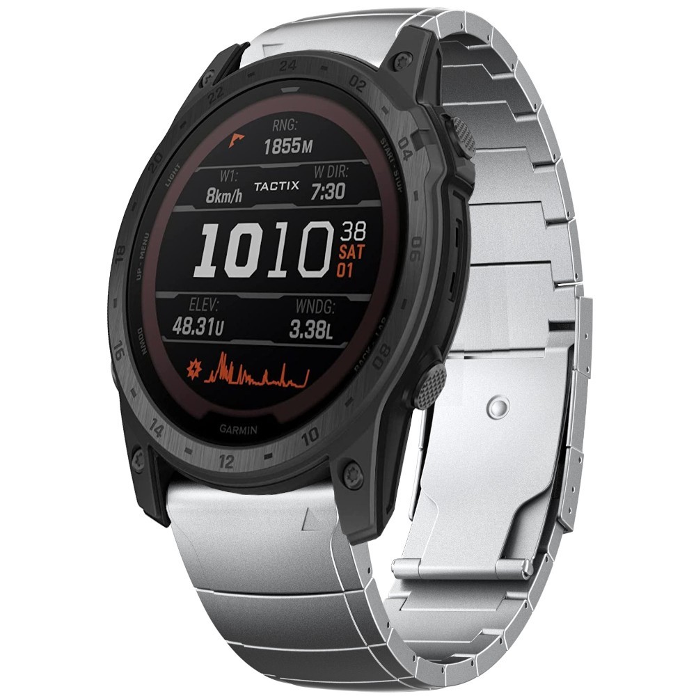 Estuyoya Correa Acero Luxury Garmin Tactix 7 Plata