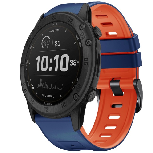 Estuyoya Correa 2 Colores Silicona Garmin Tactix Azul,Naranja