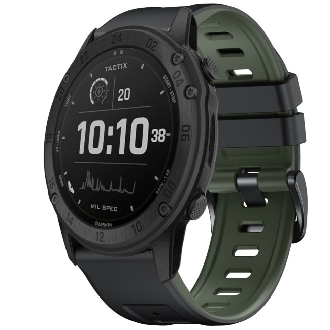 Estuyoya Correa 2 Colores Silicona Garmin Tactix Verde,Negro