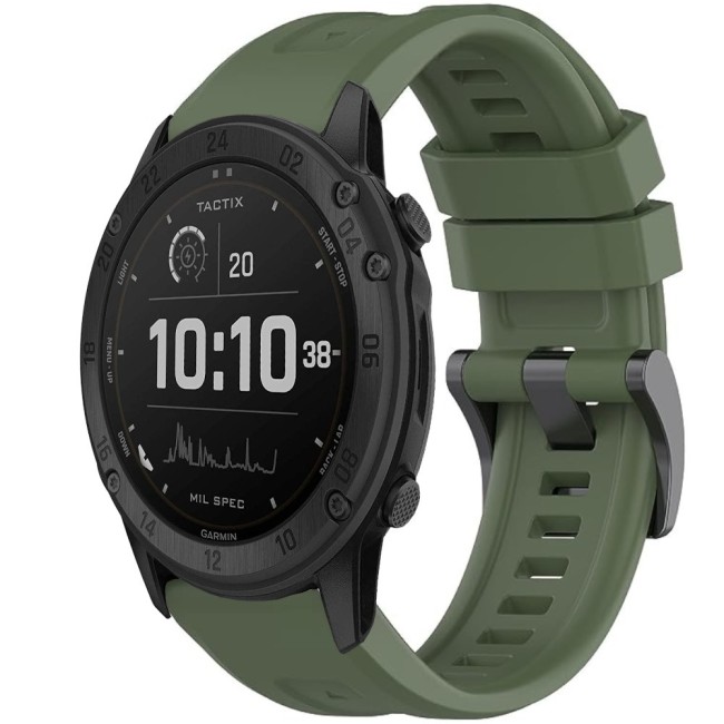 Estuyoya Correa silicona Básica Sport Garmin Tactix Verde Militar