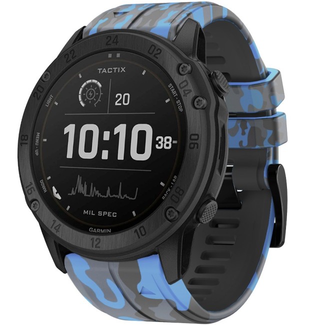 Estuyoya Correa silicona Camuflaje Garmin Tactix Azul