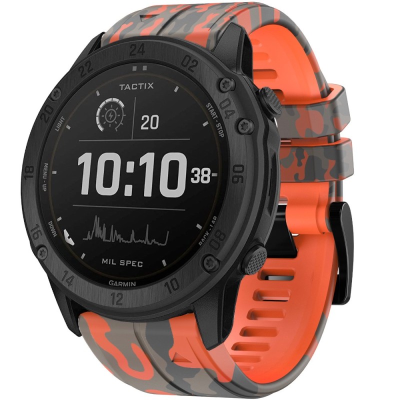 Estuyoya Correa silicona Camuflaje Garmin Tactix Naranja