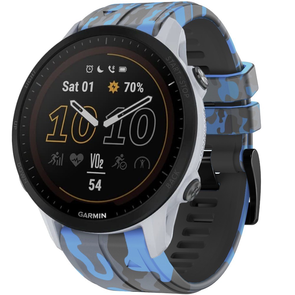 Estuyoya Correa silicona Camuflaje Garmin Forerunner 955 Azul