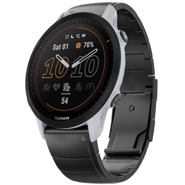 Estuyoya Correa Acero Luxury Garmin Forerunner 955 Negro