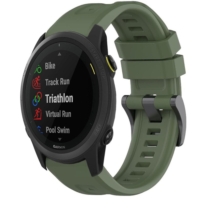 Estuyoya Correa silicona Básica Sport Garmin Forerunner 745 Verde Militar