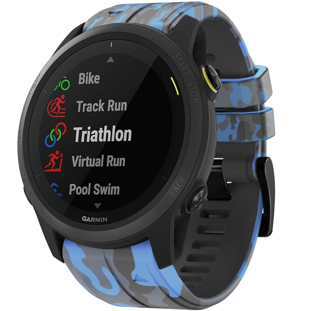 Estuyoya Correa silicona Camuflaje Garmin Forerunner 745 Azul