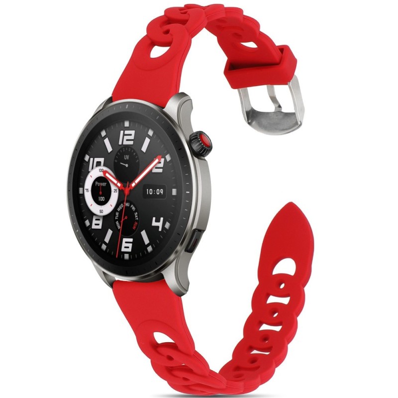 Estuyoya Correa silicona Diseño Cadena Amazfit GTR 4 Rojo