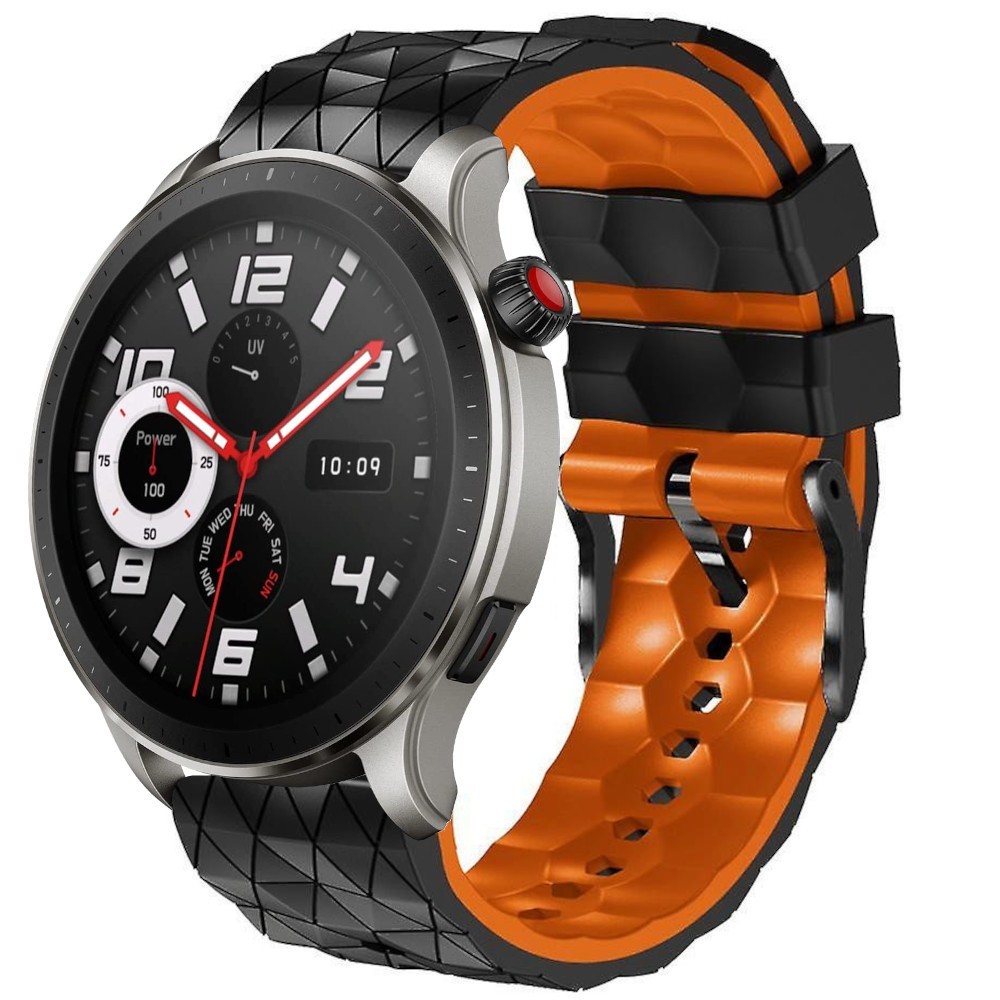 Estuyoya Correa silicona Geometric Amazfit GTR 4 Negro,Naranja