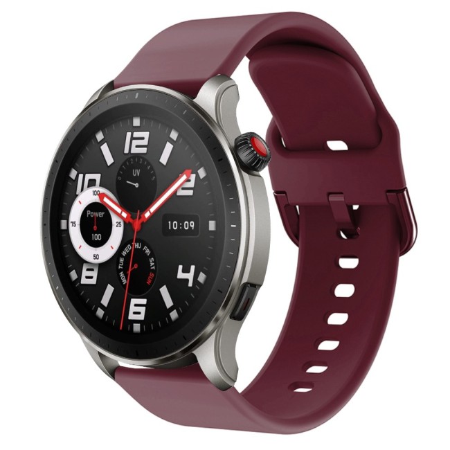 Estuyoya Correa silicona Hebilla Amazfit GTR 4 Rojo Vino