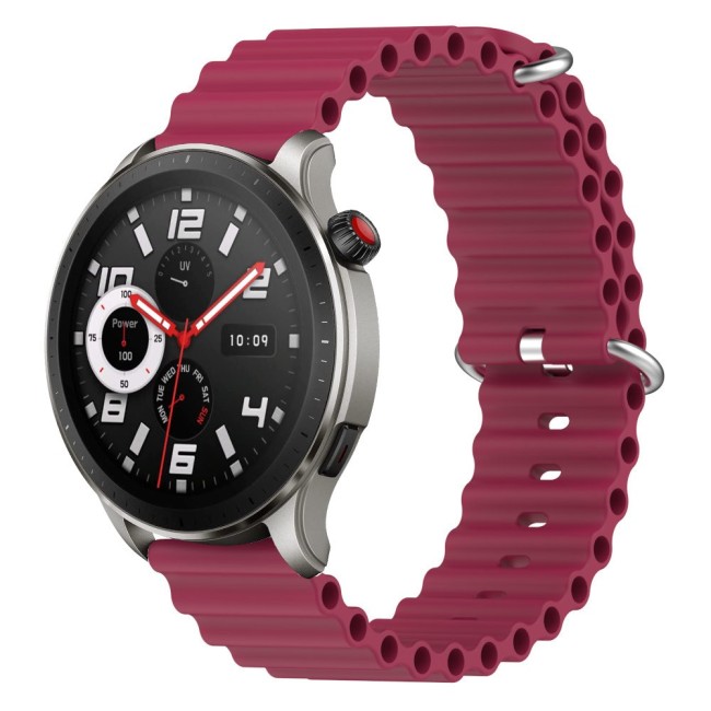 Estuyoya Correa silicona Ocean Amazfit GTR 4 rojo vino