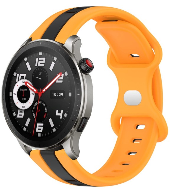 Estuyoya Correa silicona Raya Amazfit GTR 4 Naranja,Negro