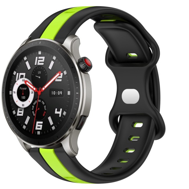 Estuyoya Correa silicona Raya Amazfit GTR 4 Negro,Verde