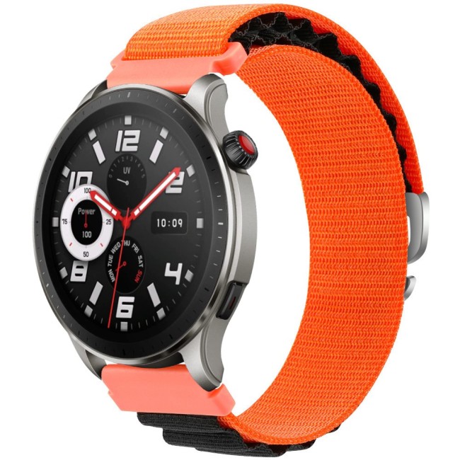 Estuyoya Correa loop nylon Amazfit GTR 4 Naranja,Negro