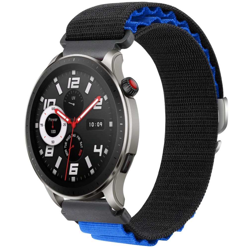 Estuyoya Correa loop nylon Amazfit GTR 4 Negro,Azul