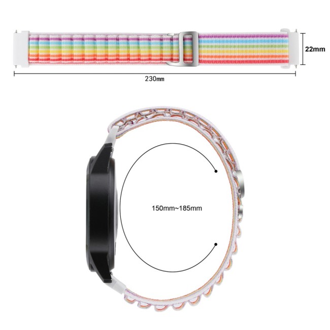 Estuyoya Correa loop nylon Amazfit GTR 4 Rainbow White