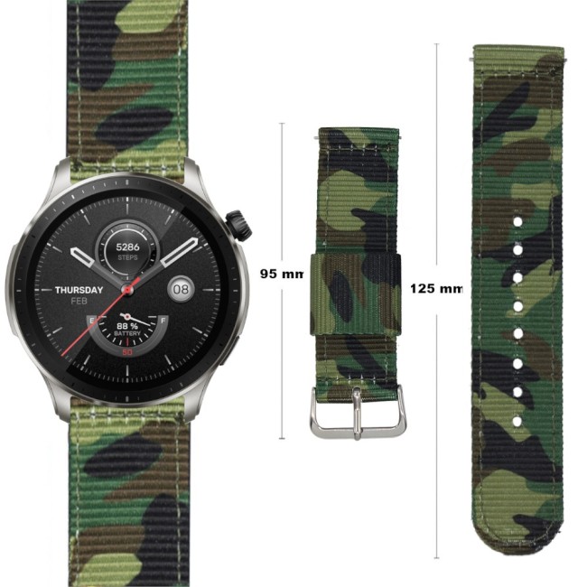 Estuyoya Correa nylon Amazfit GTR 4 Camuflaje Verde