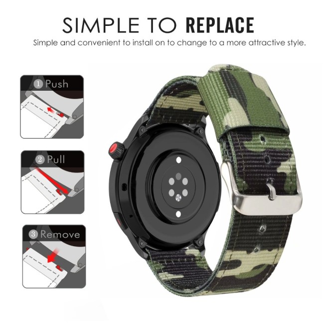 Estuyoya Correa nylon Amazfit GTR 4 Camuflaje Verde