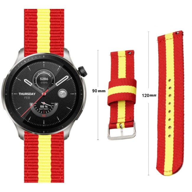 Estuyoya Correa nylon Amazfit GTR 4 España rojigualda