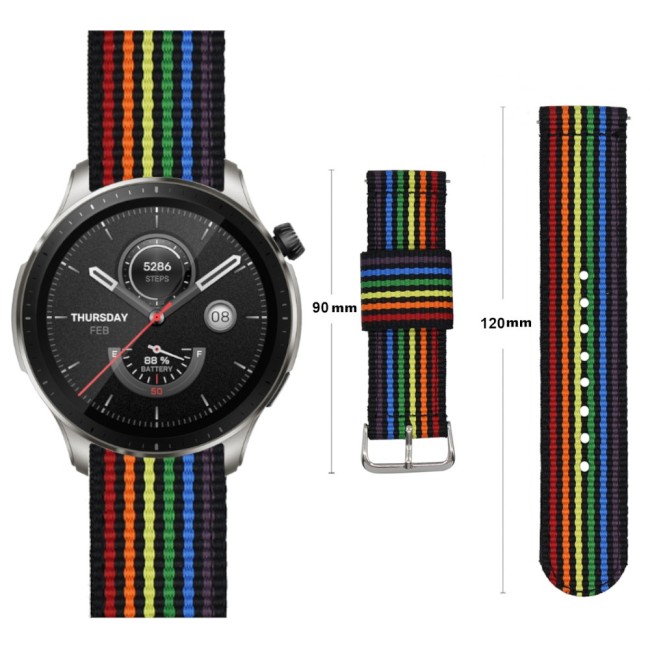 Estuyoya Correa nylon Amazfit GTR 4 lgtbi black