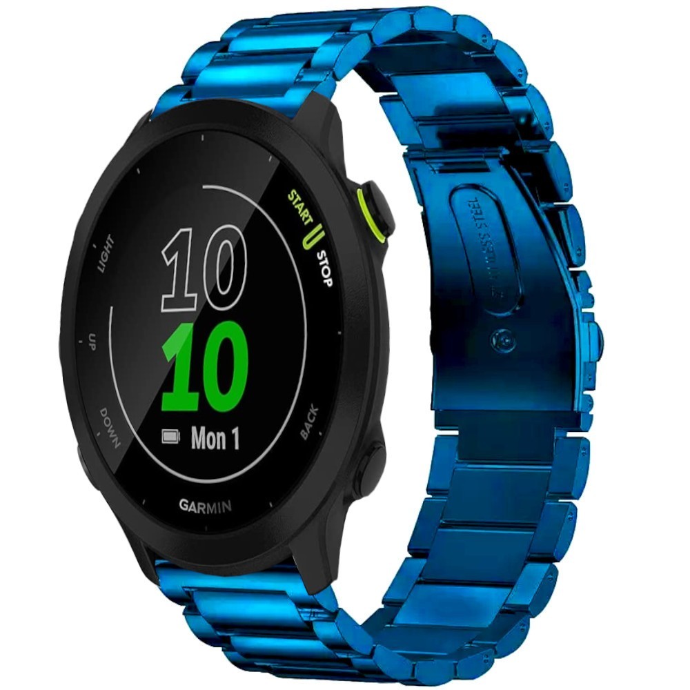 Estuyoya Correa metal acero Garmin Forerunner 55 azul