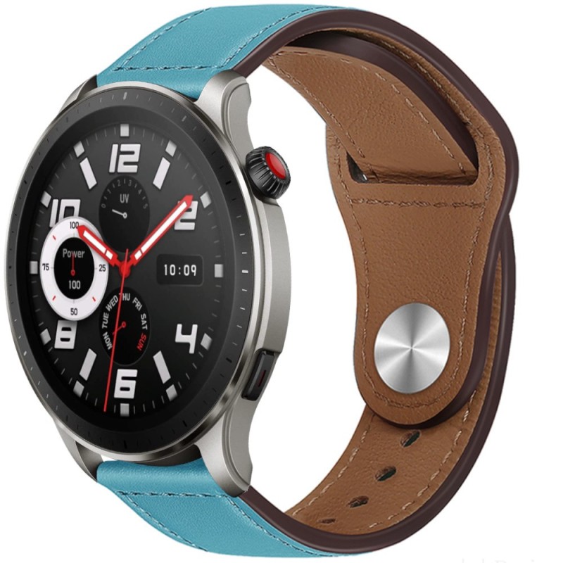 Estuyoya Correa cuero Bucle Amazfit GTR 4 azul