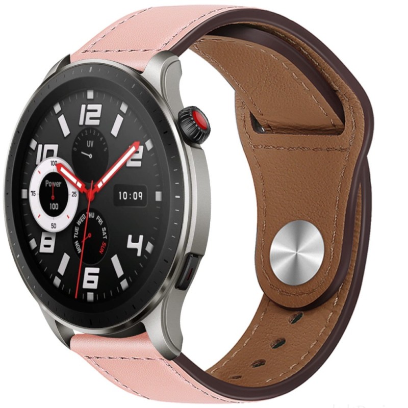 Estuyoya Correa cuero Bucle Amazfit GTR 4 rosa