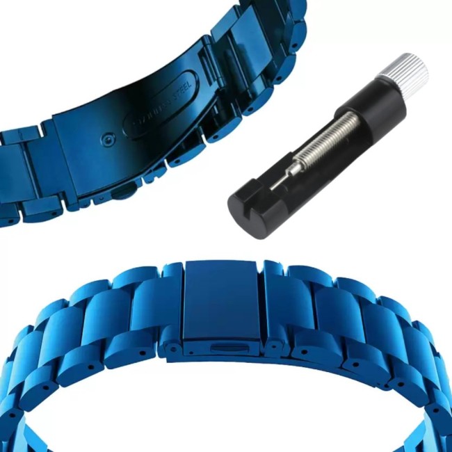 Estuyoya Correa metal acero Garmin Forerunner 55 azul