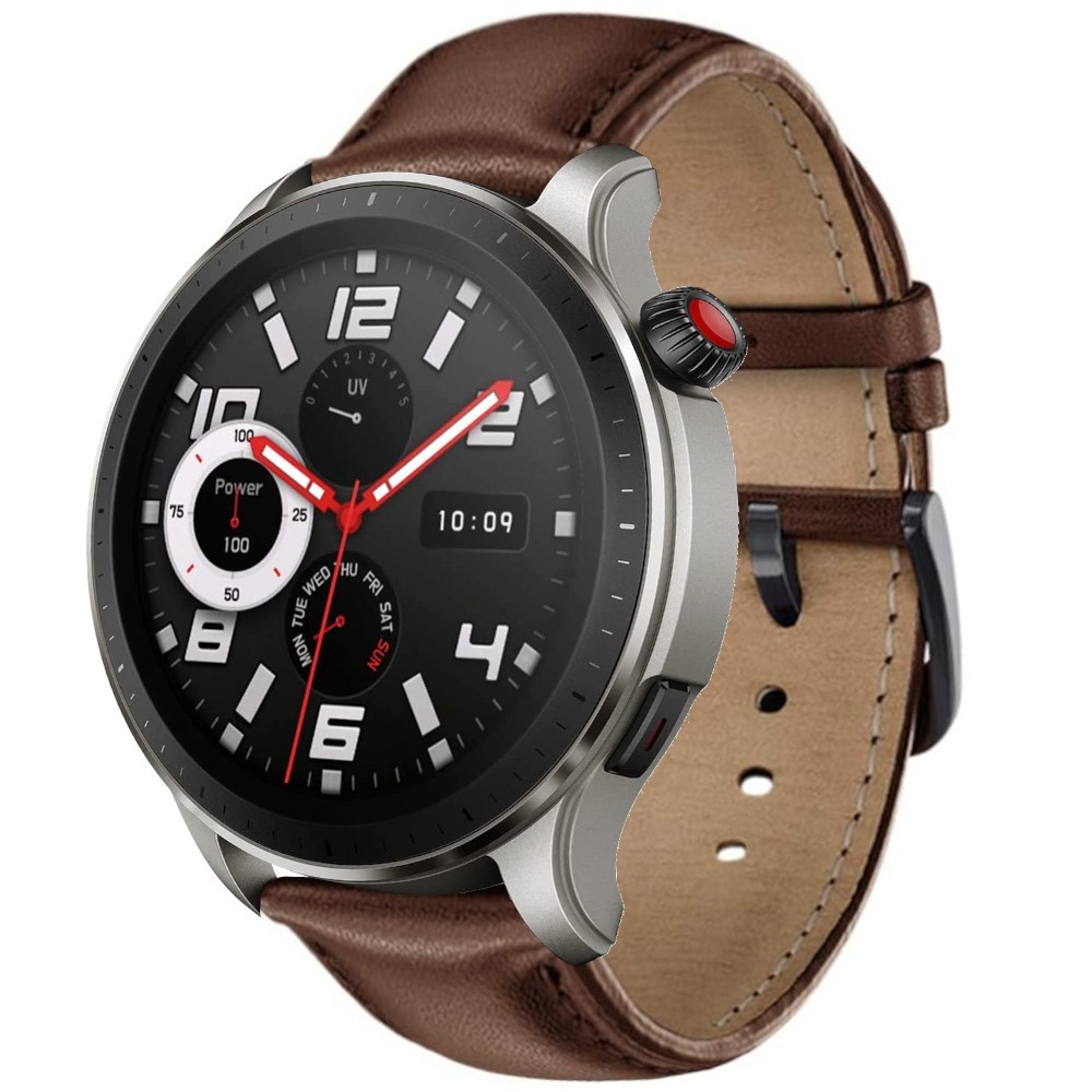 Estuyoya Correa cuero Clásica Amazfit GTR 4 marrón