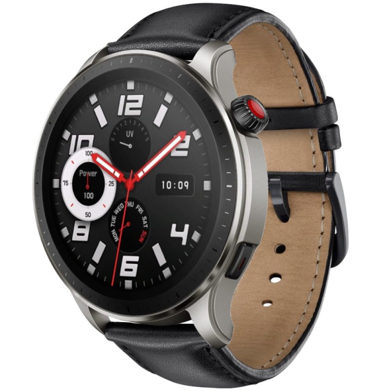 Estuyoya Correa cuero Clásica Amazfit GTR 4 negro