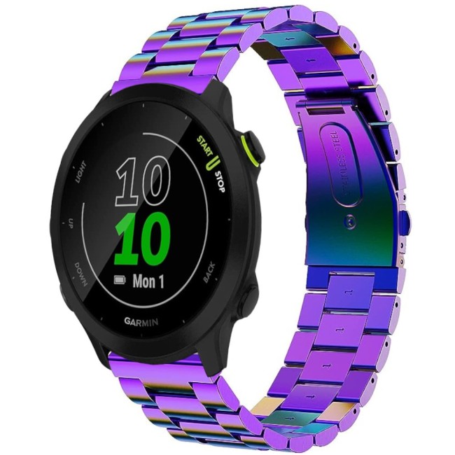 Estuyoya Correa metal acero Garmin Forerunner 55 multicolor