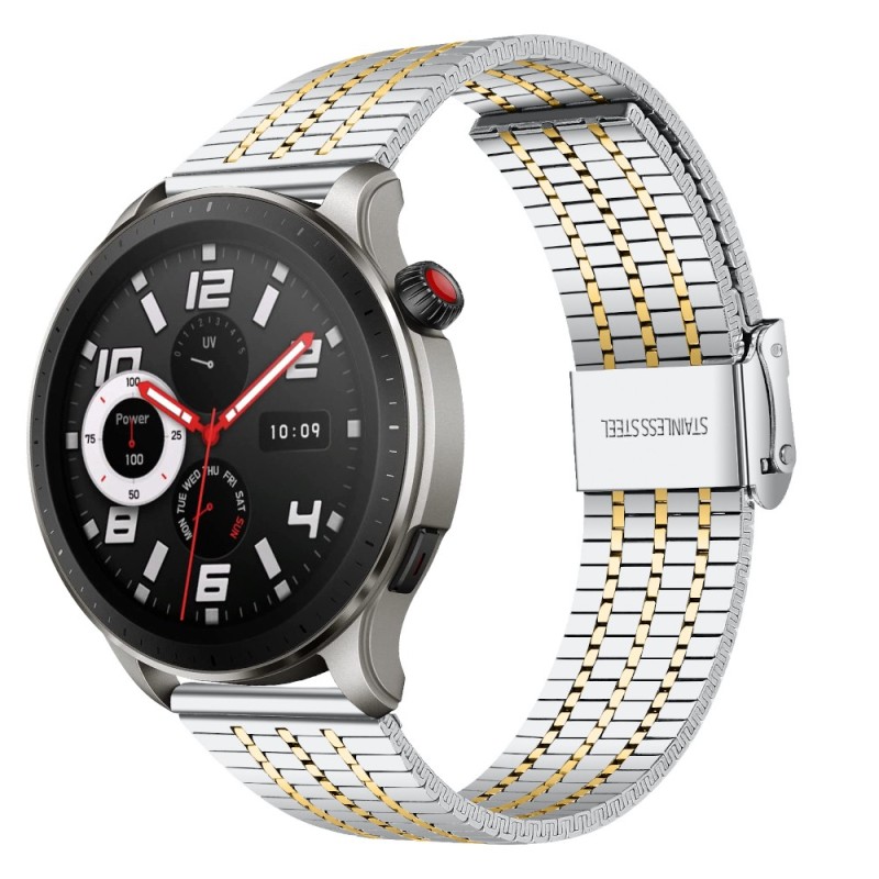 Estuyoya Correa acero Flexible Amazfit GTR 4 plata,oro