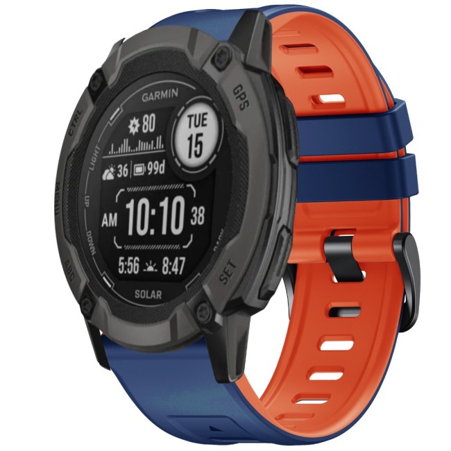 Estuyoya Correa 2 Colores Silicona Garmin Instinct 2X Azul,Naranja