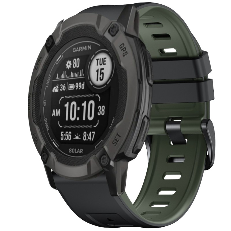 Estuyoya Correa 2 Colores Silicona Garmin Instinct 2X Verde,Negro