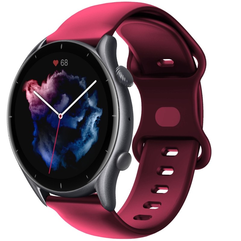 Estuyoya Correa silicona Doble Cierre Amazfit GTR 3 (Pro) Rojo Vino