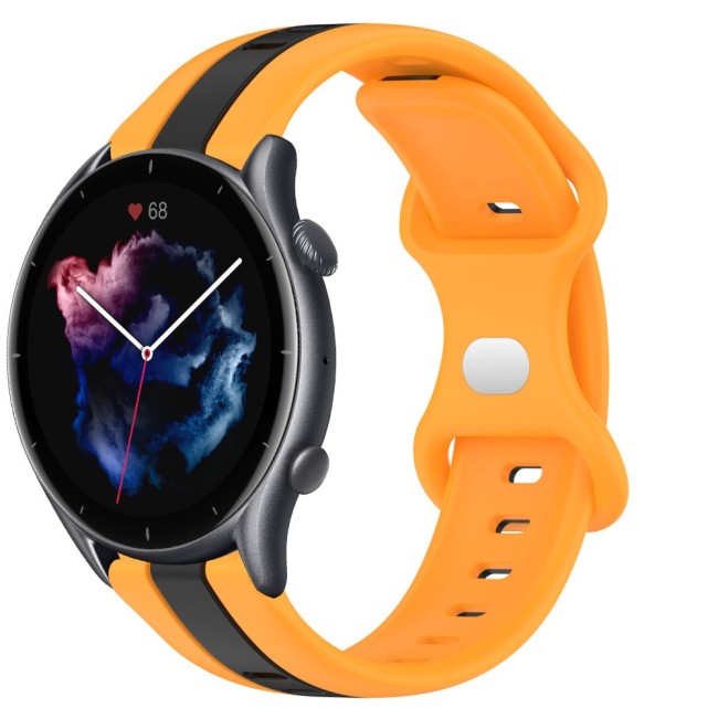 Estuyoya Correa silicona Raya Amazfit GTR 3 (Pro) Naranja,Negro