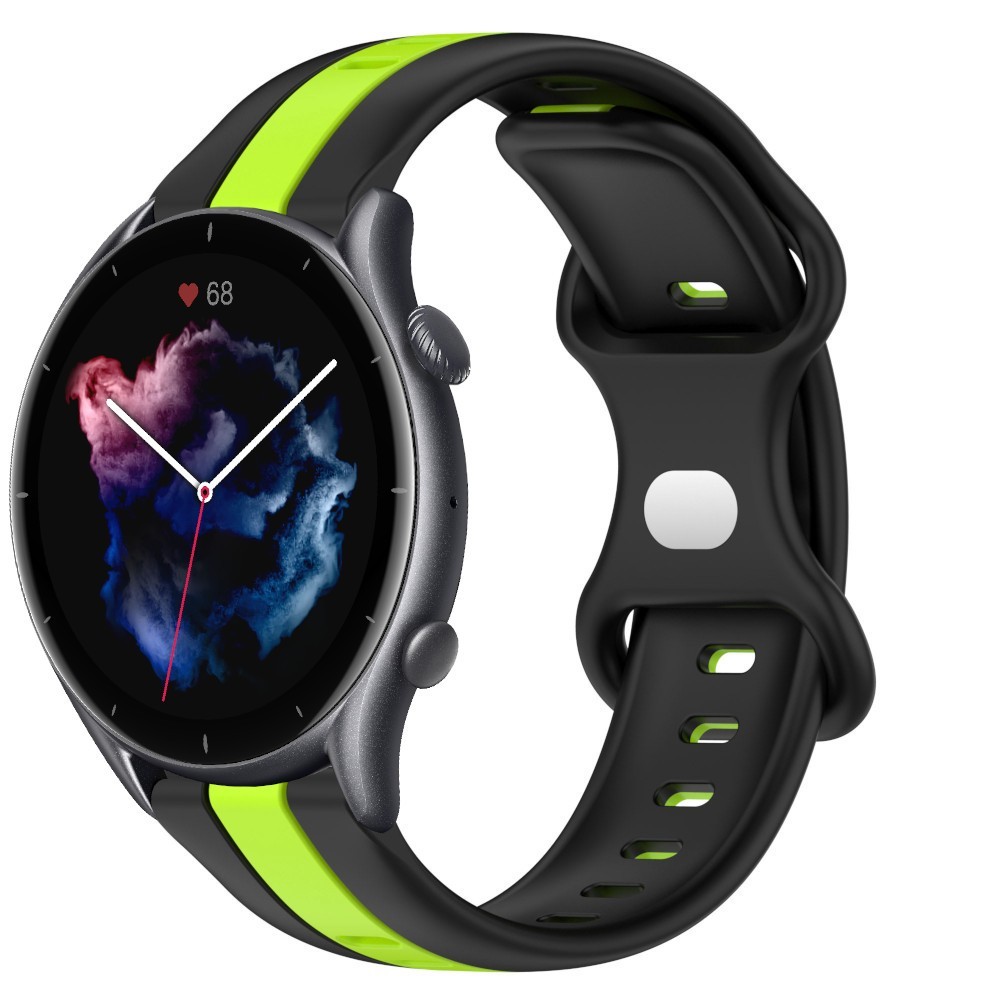 Estuyoya Correa silicona Raya Amazfit GTR 3 (Pro) Negro,Verde