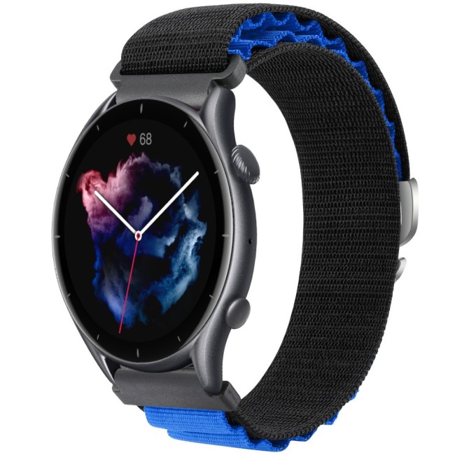 Estuyoya Correa loop nylon Amazfit GTR 3 (Pro) Negro,Azul