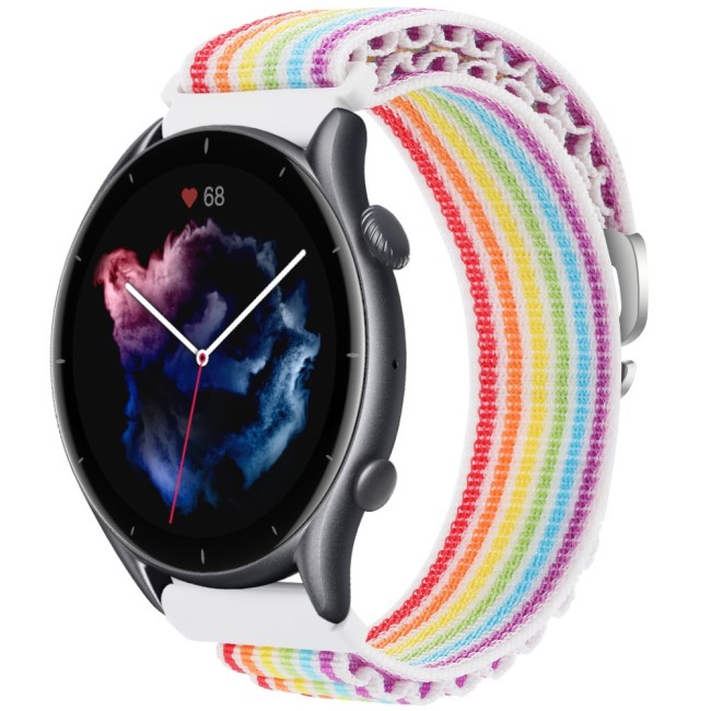 Estuyoya Correa loop nylon Amazfit GTR 3 (Pro) Rainbow White