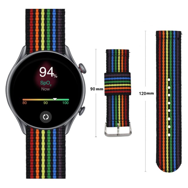 Estuyoya Correa nylon Amazfit GTR 3 (Pro) lgtbi black