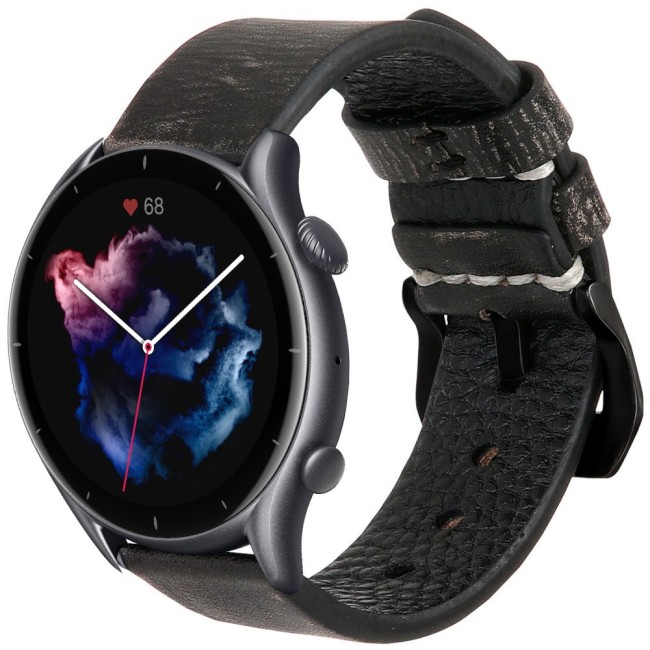 Estuyoya Correa cuero Amazfit GTR 3 (Pro) hecha a mano gris