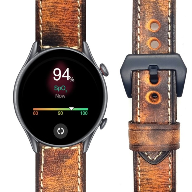 Estuyoya Correa cuero Amazfit GTR 3 (Pro) hecha a mano marrón