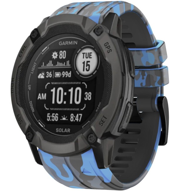 Estuyoya Correa silicona Camuflaje Garmin Instinct 2X Azul