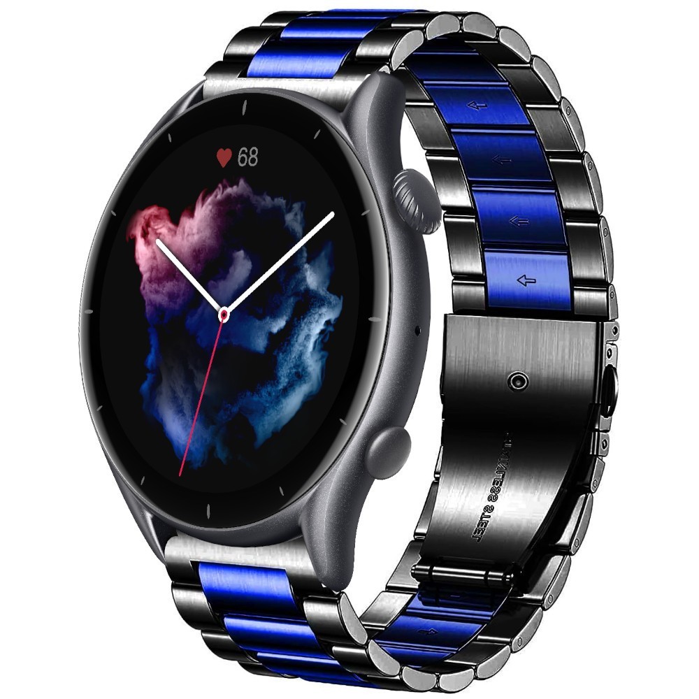 Estuyoya Correa metal acero Amazfit GTR 3 (Pro) negro,azul