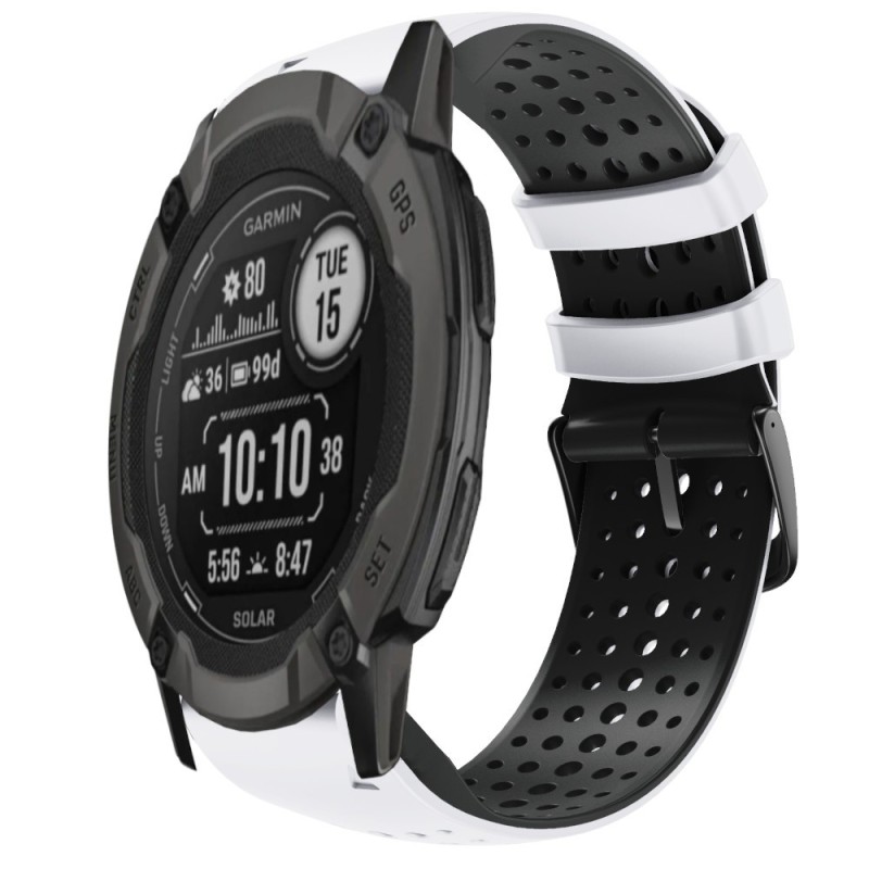 Estuyoya Correa silicona Deportiva Agujeros Garmin Instinct 2X Blanco,Negro