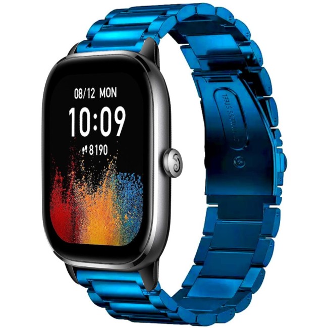 Estuyoya Correa metal acero Amazfit GTS 3 azul