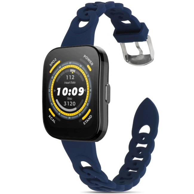 Estuyoya Correa silicona Diseño Cadena Amazfit Bip 5 Azul Oscuro