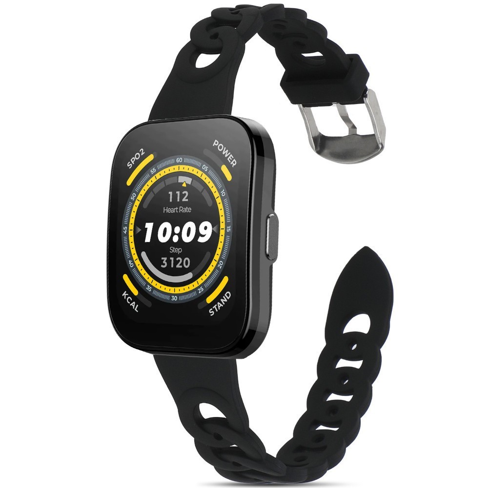 Estuyoya Correa silicona Diseño Cadena Amazfit Bip 5 Negro