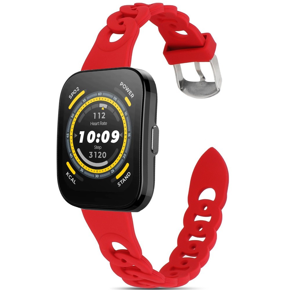 Estuyoya Correa silicona Diseño Cadena Amazfit Bip 5 Rojo