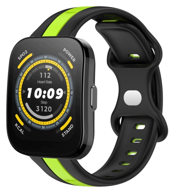 Estuyoya Correa silicona Raya Amazfit Bip 5 Negro,Verde