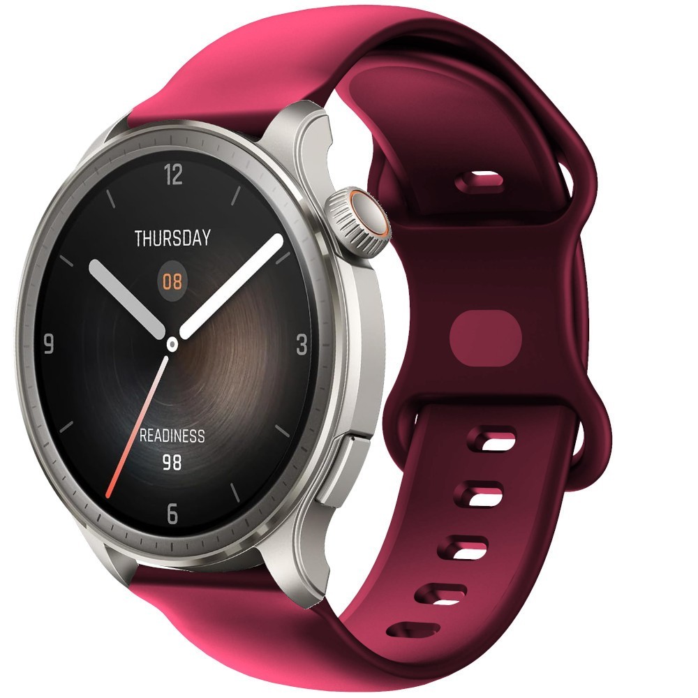 Estuyoya Correa silicona Doble Cierre Amazfit Balance Rojo Vino